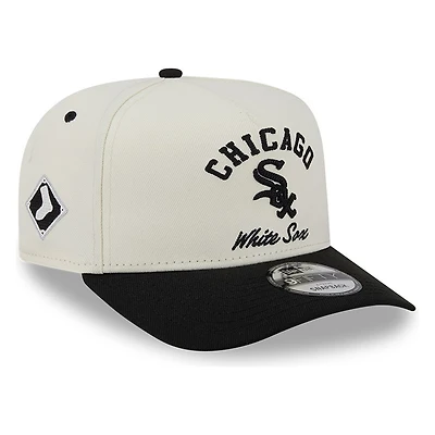 Chicago White Sox Chrome Two Tone Arched Text with Logo New Era 9FIFTY A-Frame Snapback Hat