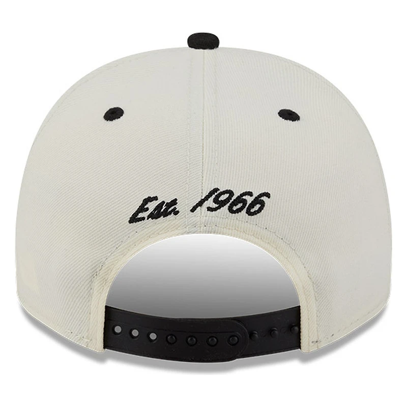 Chicago Bulls Chrome Two Tone Arched Text with Logo New Era 9FIFTY A-Frame Snapback Hat