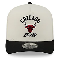 Chicago Bulls Chrome Two Tone Arched Text with Logo New Era 9FIFTY A-Frame Snapback Hat