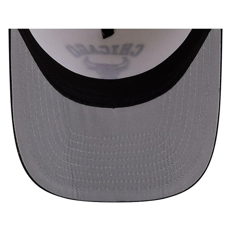Chicago Bulls Chrome Two Tone Arched Text with Logo New Era 9FIFTY A-Frame Snapback Hat