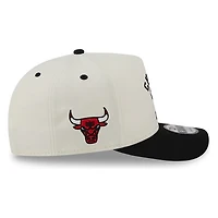 Chicago Bulls Chrome Two Tone Arched Text with Logo New Era 9FIFTY A-Frame Snapback Hat