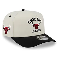 Chicago Bulls Chrome Two Tone Arched Text with Logo New Era 9FIFTY A-Frame Snapback Hat