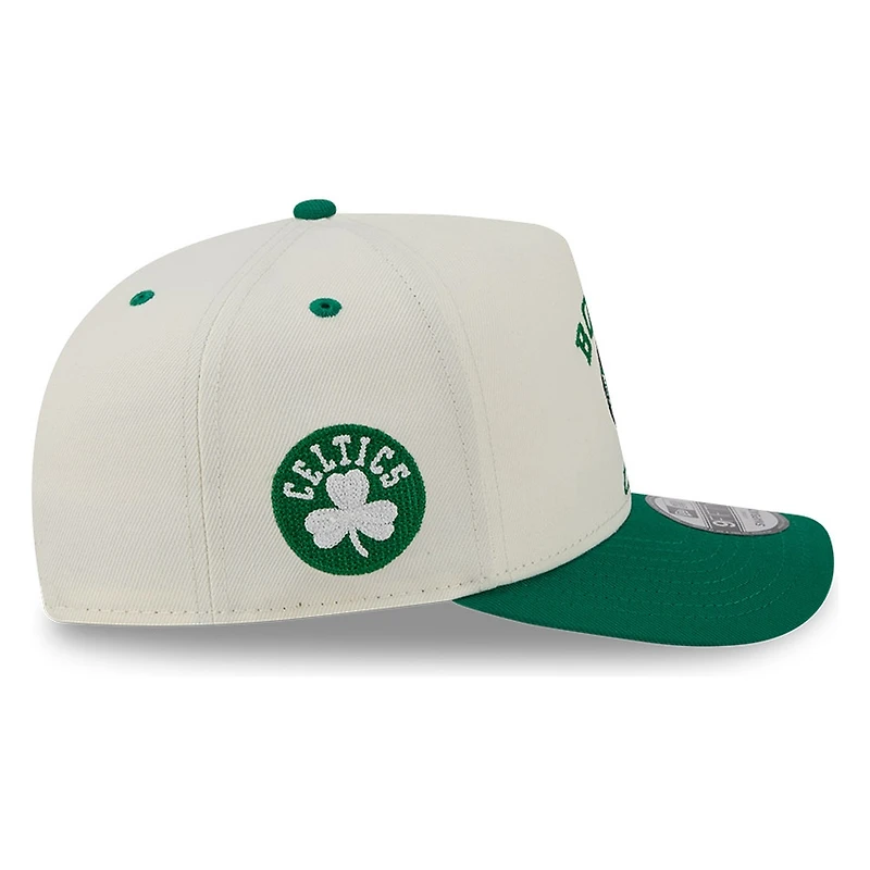 Boston Celtics Chrome Two Tone Arched Text with Logo New Era 9FIFTY A-Frame Snapback Hat