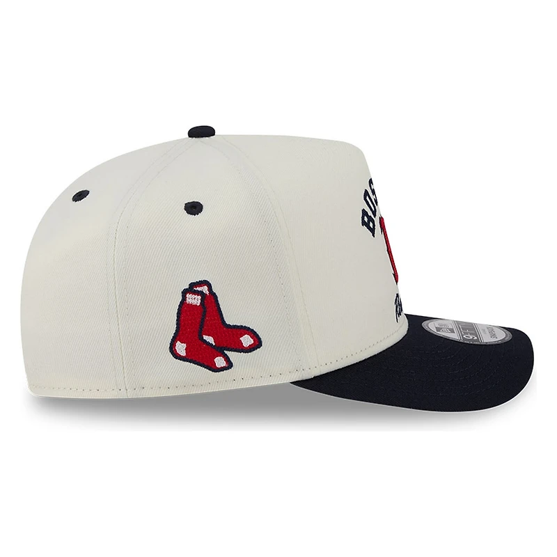Boston Red Sox Chrome Two Tone Arched Text with Logo New Era 9FIFTY A-Frame Snapback Hat