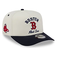 Boston Red Sox Chrome Two Tone Arched Text with Logo New Era 9FIFTY A-Frame Snapback Hat