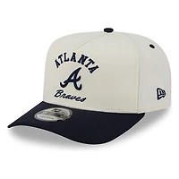 Atlanta Braves Chrome Two Tone Arched Text with Logo New Era 9FIFTY A-Frame Snapback Hat