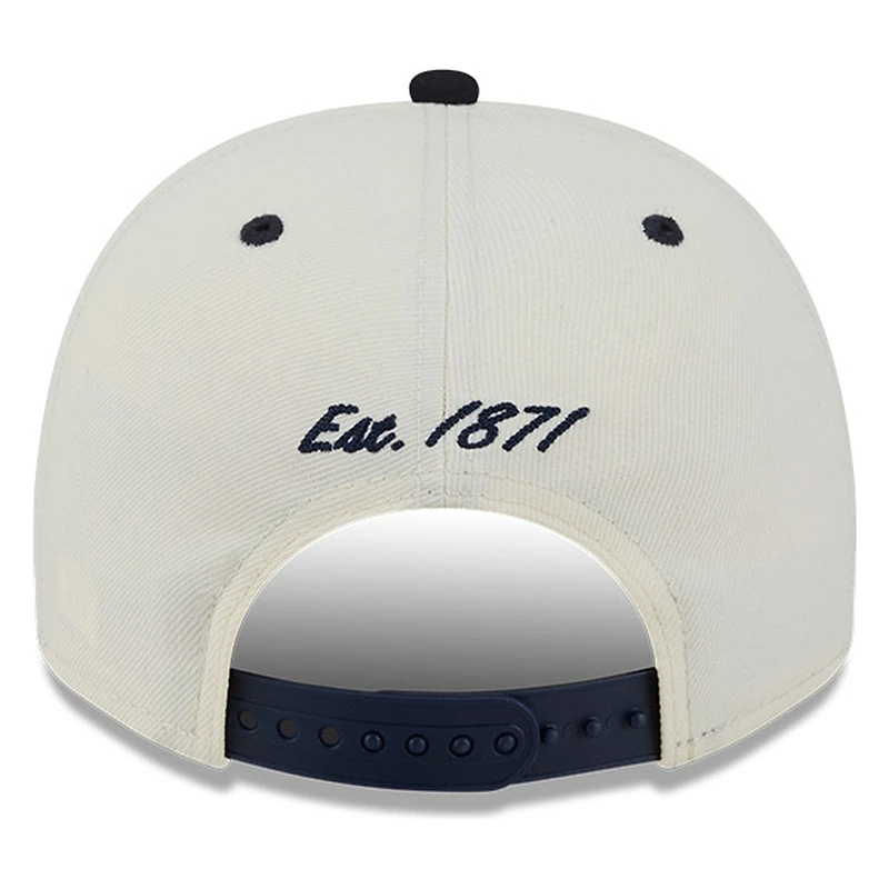 Atlanta Braves Chrome Two Tone Arched Text with Logo New Era 9FIFTY A-Frame Snapback Hat