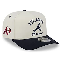 Atlanta Braves Chrome Two Tone Arched Text with Logo New Era 9FIFTY A-Frame Snapback Hat