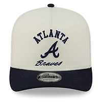 Atlanta Braves Chrome Two Tone Arched Text with Logo New Era 9FIFTY A-Frame Snapback Hat