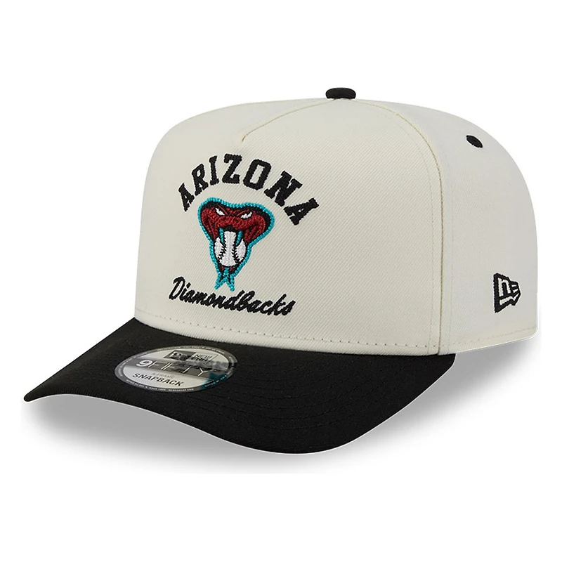 Arizona Diamondbacks Chrome Two Tone Arched Text with Logo New Era 9FIFTY A-Frame Snapback Hat