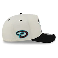 Arizona Diamondbacks Chrome Two Tone Arched Text with Logo New Era 9FIFTY A-Frame Snapback Hat