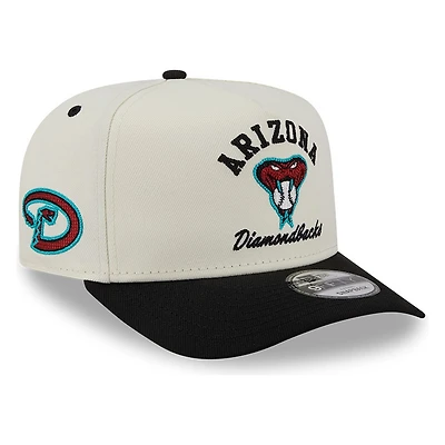 Arizona Diamondbacks Chrome Two Tone Arched Text with Logo New Era 9FIFTY A-Frame Snapback Hat