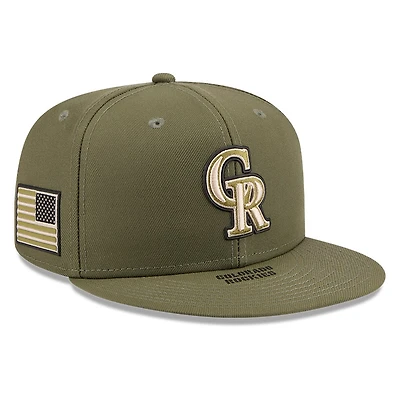 Colorado Rockies Olive Green 2026 Armed Forces Day New Era 59FIFTY Fitted Hat