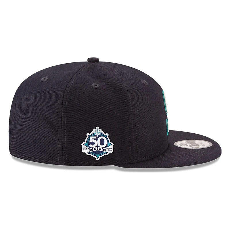 Seattle Mariners Navy 50 Seasons Patch New Era 9FIFTY Snapback Hat