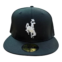 Wyoming Cowboys White on Black with Gray UV NCAA New Era 59FIFTY Fitted Hat