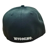 Wyoming Cowboys White on Black with Gray UV NCAA New Era 59FIFTY Fitted Hat