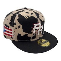 Puerto Rico Cowprint and Black Flag Patch Kelly Green UV New Era 59FIFTY Fitted Hat