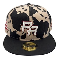 Puerto Rico Cowprint and Black Flag Patch Kelly Green UV New Era 59FIFTY Fitted Hat