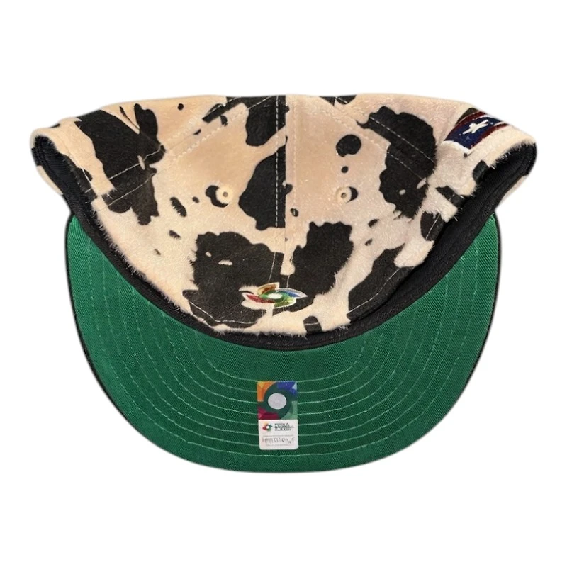 Puerto Rico Cowprint and Black Flag Patch Kelly Green UV New Era 59FIFTY Fitted Hat