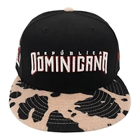 Dominican Republic Black and Cowprint DR Patch Kelly Green UV New Era 59FIFTY Fitted Hat
