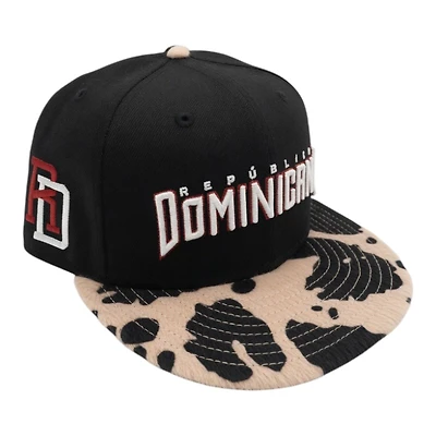 Dominican Republic Black and Cowprint DR Patch Kelly Green UV New Era 59FIFTY Fitted Hat
