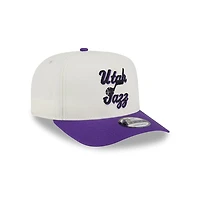 Utah Jazz Chrome and Purple Chain Stitch New Era 9FIFTY A-Frame Snapback Hat