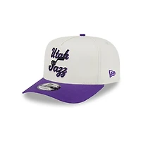 Utah Jazz Chrome and Purple Chain Stitch New Era 9FIFTY A-Frame Snapback Hat