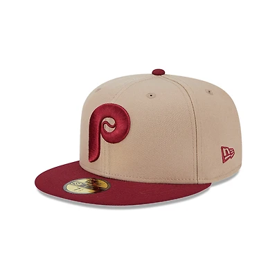 Philadelphia Phillies Camel and Red New Era 59FIFTY Fitted Hat
