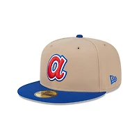 Atlanta Braves Camel and Royal New Era 59FIFTY Fitted Hat