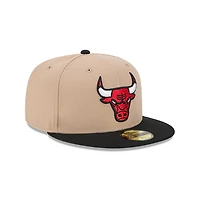 Chicago Bulls Camel and Black New Era 59FIFTY Fitted Hat