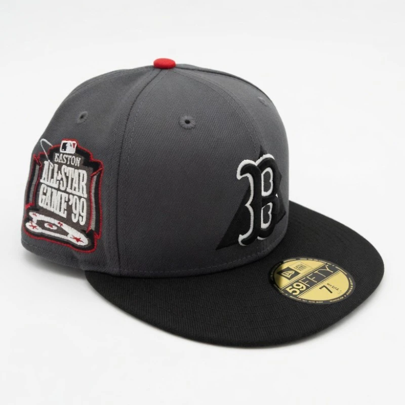Boston Red Sox Graphite and Black 1999 ASG Patch Gray UV New Era 59FIFTY Fitted Hat