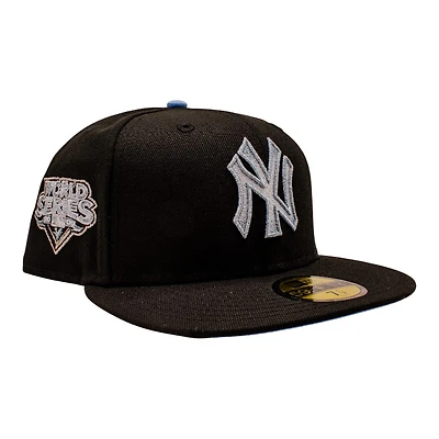 New York Yankees Black Ice Logo 2009 World Series Patch Icy Blue UV Era 59Fifty Fitted Hat