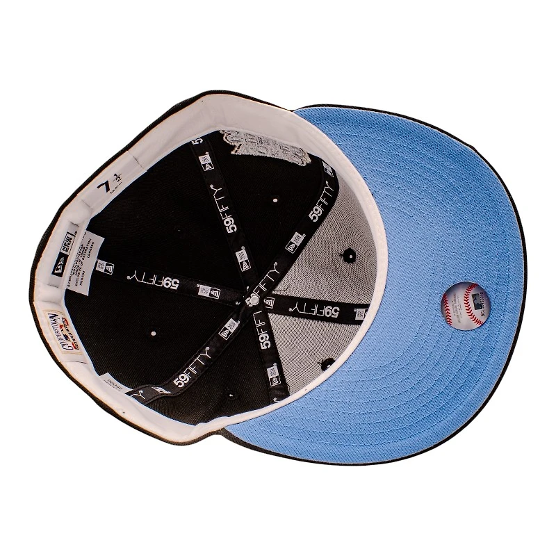 New York Yankees Black Ice Logo 2009 World Series Patch Icy Blue UV Era 59Fifty Fitted Hat
