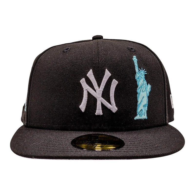 New York Yankees Black Statue of Liberty 25th Anniversary the Subway Series Patch Grey UV Era 59Fifty Fitted Hat