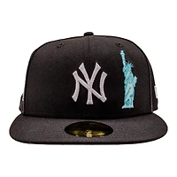 New York Yankees Black Statue of Liberty 25th Anniversary the Subway Series Patch Grey UV Era 59Fifty Fitted Hat
