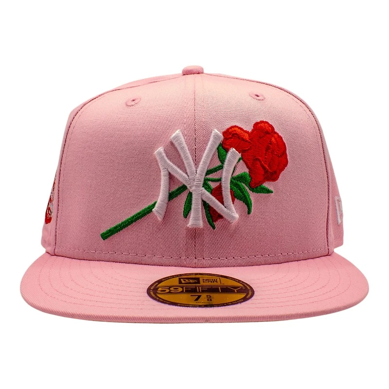 New York Yankees Pink Rose 1938 World Series Patch Grey UV Era 59Fifty Fitted Hat