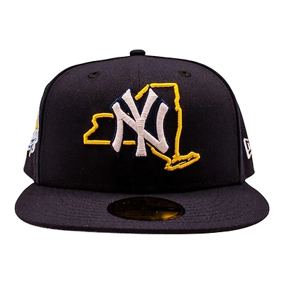 New York Yankees Navy State Silhouette 1999 World Series Patch Grey UV Era 59Fifty Fitted Hat