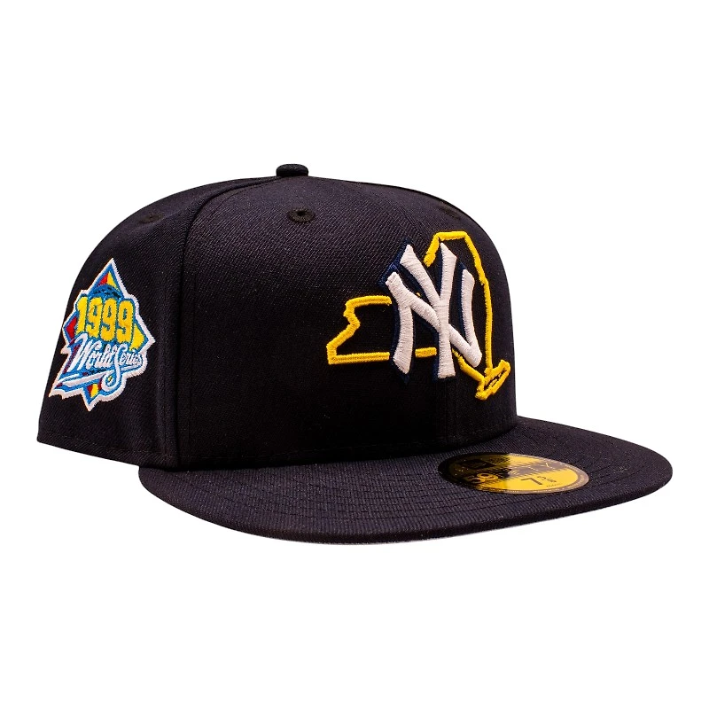 New York Yankees Navy State Silhouette 1999 World Series Patch Grey UV Era 59Fifty Fitted Hat