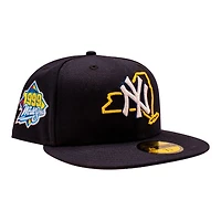 New York Yankees Navy State Silhouette 1999 World Series Patch Grey UV Era 59Fifty Fitted Hat
