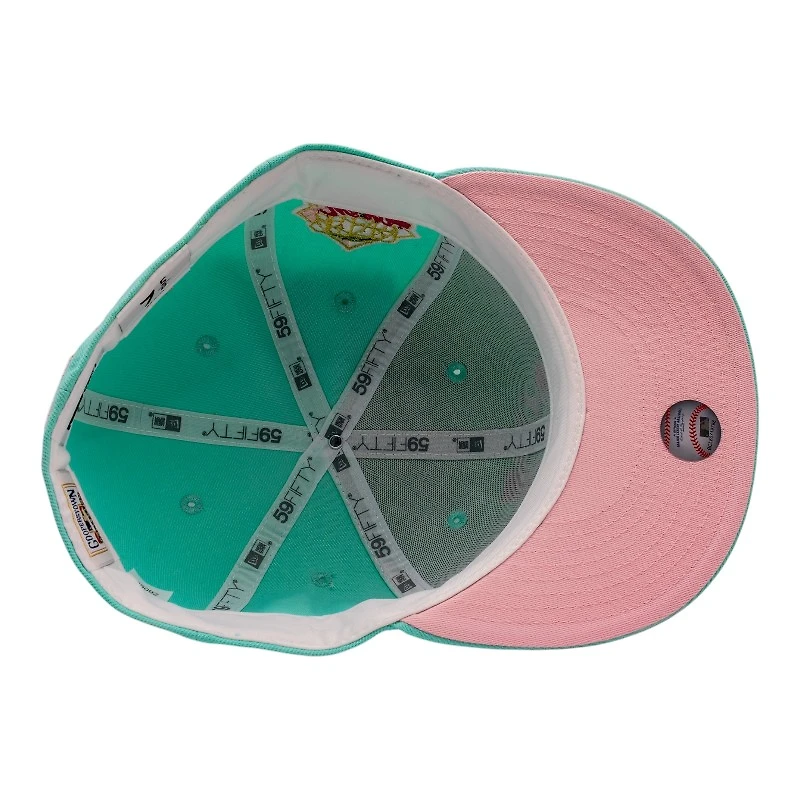 New York Yankees Mint Green Cherry Blossoms 1999 World Series Patch Pink UV Era 59Fifty Fitted Hat