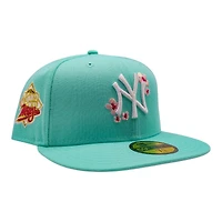 New York Yankees Mint Green Cherry Blossoms 1999 World Series Patch Pink UV Era 59Fifty Fitted Hat