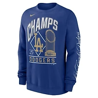 Los Angeles Dodgers Rush Blue 2025 World Series Champion Gold Nike MLB Pullover Crew