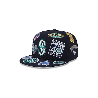 Seattle Mariners Patches All Over New Era 59FIFTY Fitted Hat