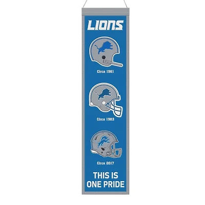 Detroit Lions Team 8in x 32in Heritage Banner