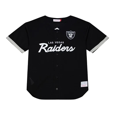 Las Vegas Raiders Black Head Coach Full-Button Mitchell & Ness Fashion Jersey