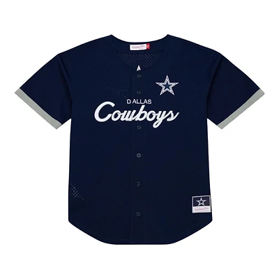 Dallas Cowboys Navy Head Coach Full-Button Mitchell & Ness Fashion Jersey