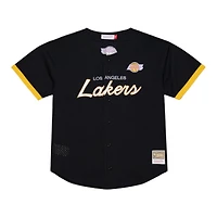 Los Angeles Lakers Black Head Coach Full-Button Mitchell & Ness Fashion Jersey