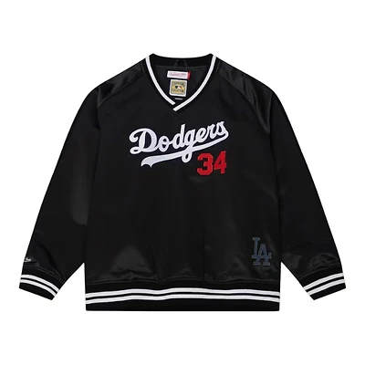 Los Angeles Dodgers Black Fernando Valenzuela Cooperstown Vintage Satin Mitchell & Ness Pullover Jacket