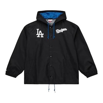 Los Angeles Dodgers Black City Connect Coaches Full-Snap Mitchell & Ness Hooded WindbreakerJacket
