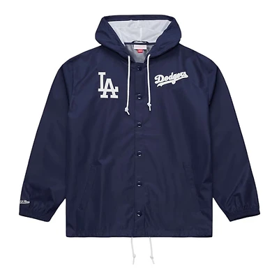 Los Angeles Dodgers Navy City Connect Coaches Full-Snap Mitchell & Ness Hooded WindbreakerJacket
